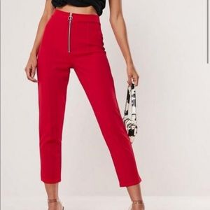 Women tall Missguided skinny pant trouser in red